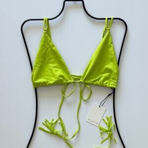 Acacia Swim NATALIA Bikini Top - Wasabi - Classic Triangle - Large - NWT